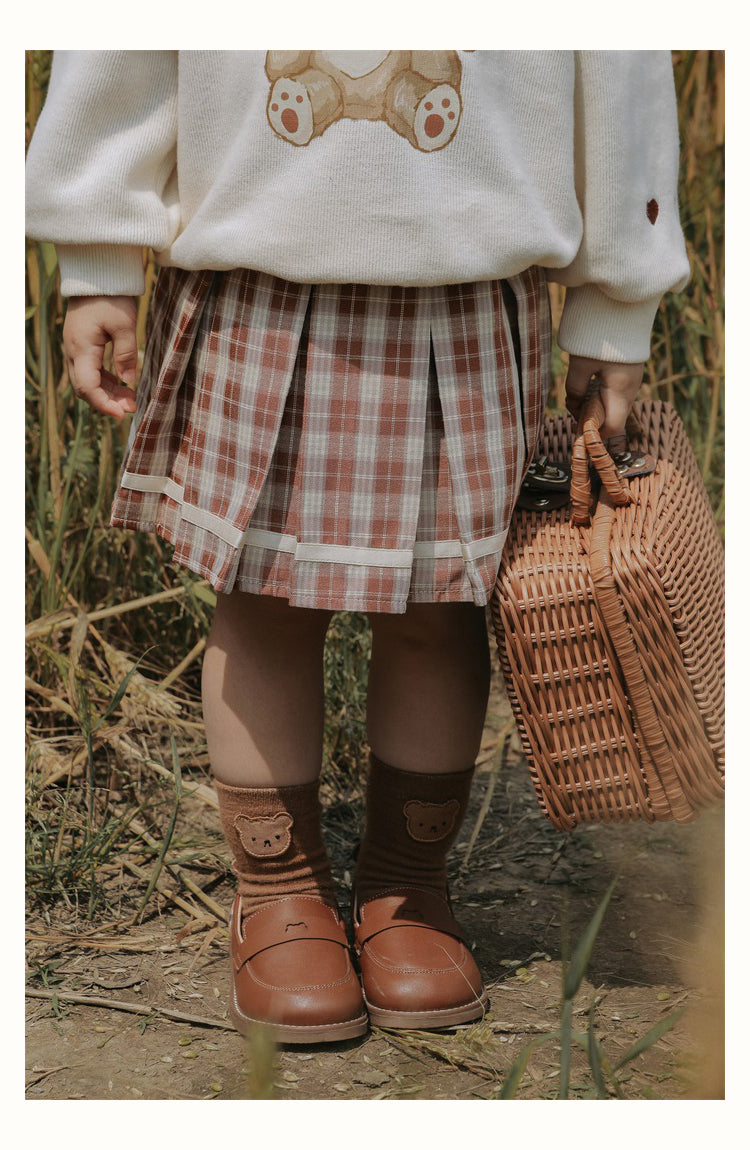 Brown teddy hoodie and skirt set