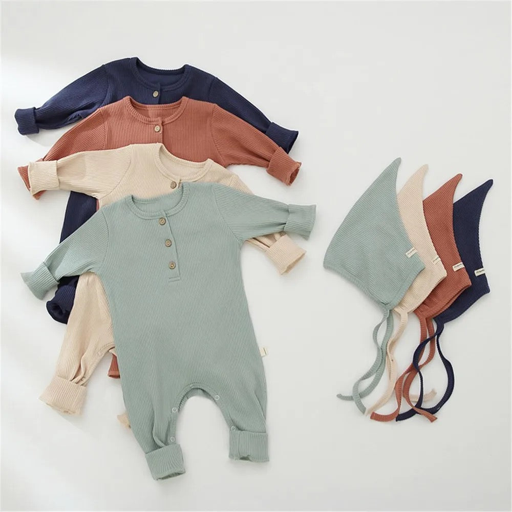 Baby sleep suit with hat