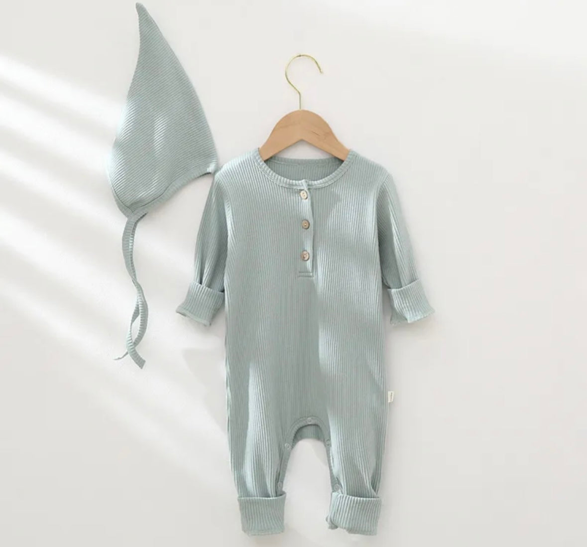 Baby sleep suit with hat