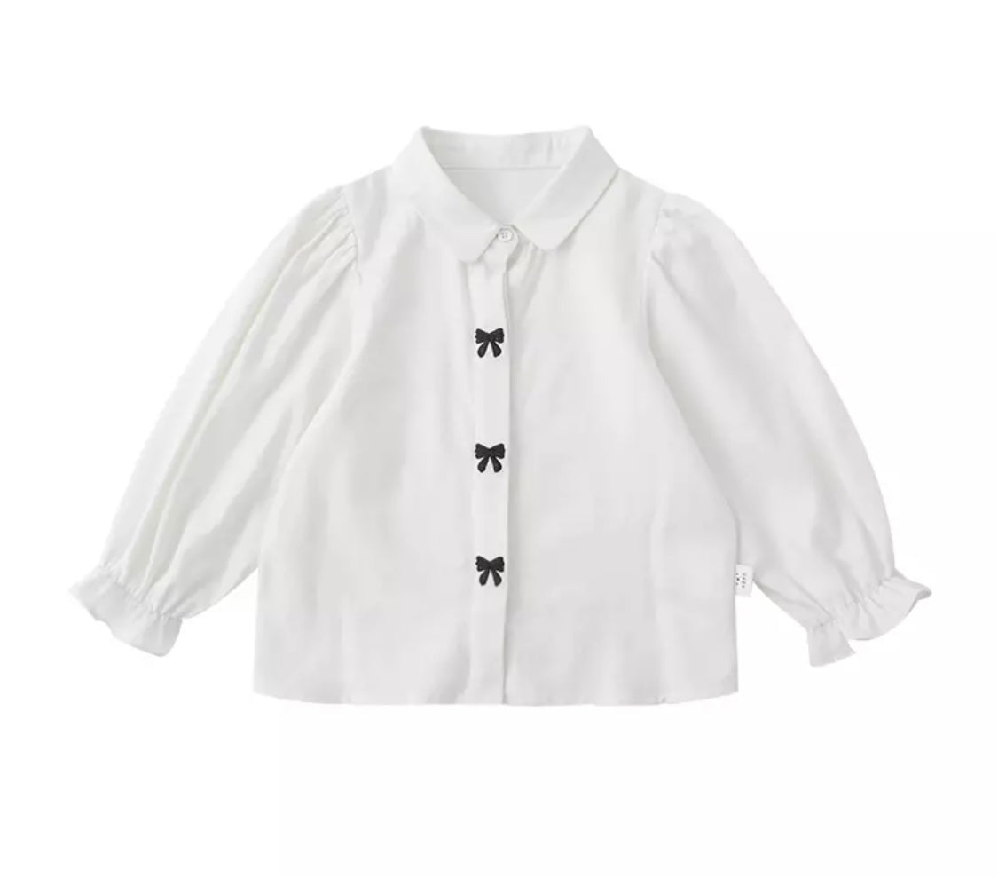 White and Black Shirt and Skirt Set