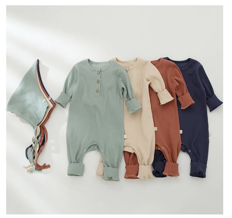 Baby sleep suit with hat